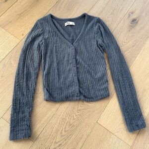 NWOT Hollister fitted soft ribbed cardigan Small blue/gray